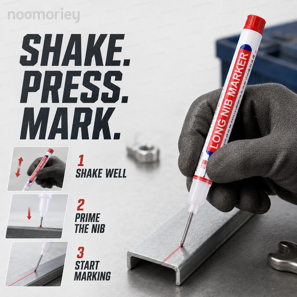 Deep Hole Marker Pen – Long 20mm Tip Waterproof Quick-Dry Marker for Wood, Metal & Hard-to-Reach Areas