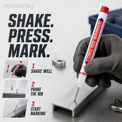 Deep Hole Marker Pen – Long 20mm Tip Waterproof Quick-Dry Marker for Wood, Metal & Hard-to-Reach Areas