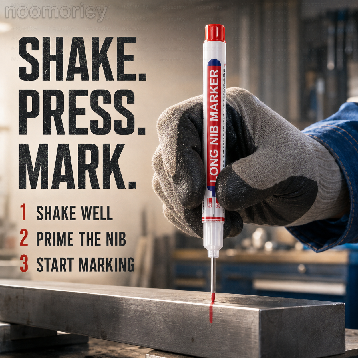 Deep Hole Marker Pen – Long 20mm Tip Waterproof Quick-Dry Marker for Wood, Metal & Hard-to-Reach Areas
