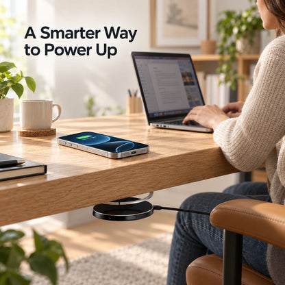 Hidden Under-Desk Wireless Charger ⚡ 0–30mm Charging Pad