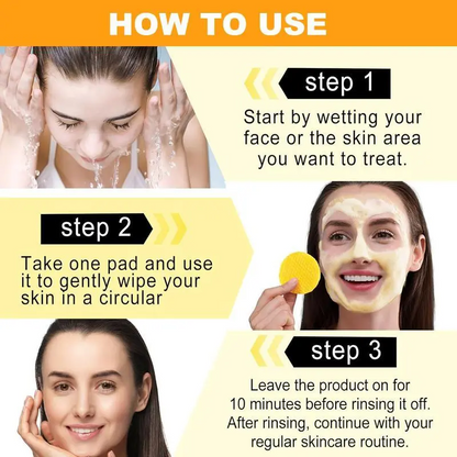 Turmeric & Kojic Acid Cleansing Pads,Gentle Deep Clean Soft Texture FacialSkincare Pads