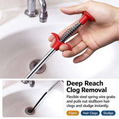 Drain Snake, Drain Clog Remover, 4 Claws Efficient Dredging Steel Wire Drain Hair Cleaner Tool 🪠