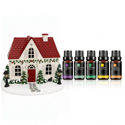 🏠 Christmas House Aroma Diffuser – Gentle Mist & Glowing Windows