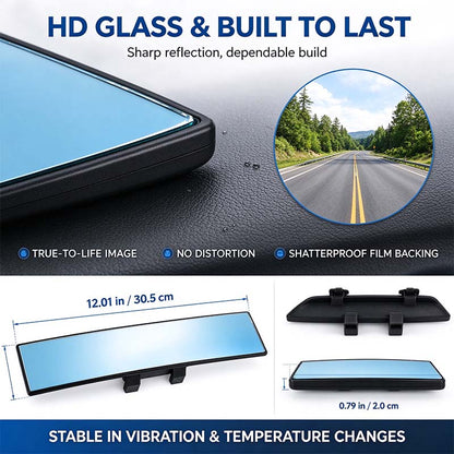 HD Convex Panoramic Rearview Mirror, Clip-On Car Interior Mirror ☀️