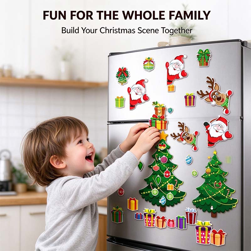 Christmas Refrigerator Magnets,Christmas Tree Magnets for Fridge Stickers Decoration 🎄