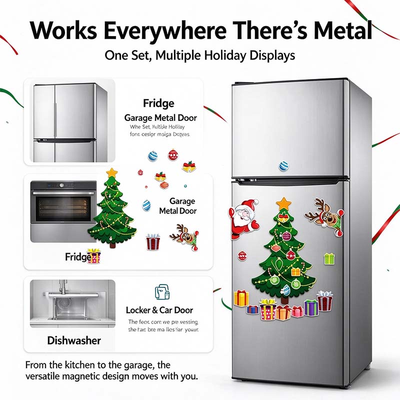 Christmas Refrigerator Magnets,Christmas Tree Magnets for Fridge Stickers Decoration 🎄