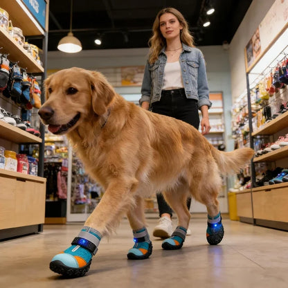 Dog Shoes With Built-in LED Light 🐾