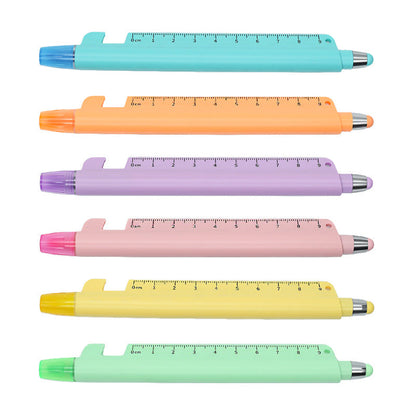 5-in-1 Multifunction Ruler Stylus Pen – 0.5mm Writing & Marker Tool