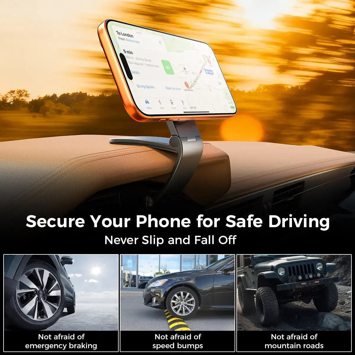 🔥LAST DAY 49% OFF🧲Magnetic Car Phone Mount 📱Dashboard Clip Holder for Magnetic Smartphones