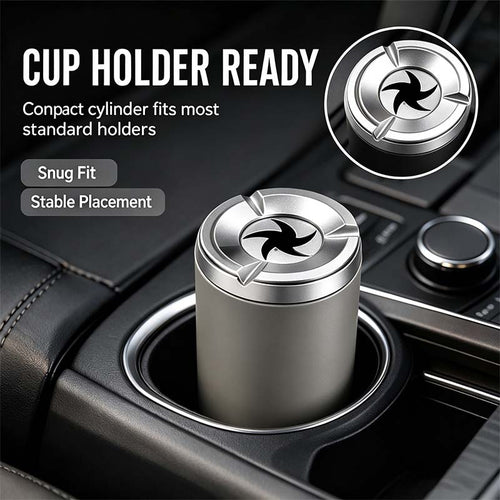 Rotating Sealed Lid Car Ashtray Odor Resistant Auto Cigarette Ashtray Fits Vehicle Cup Holder🚗