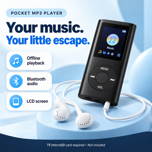 🔥 LAST DAY 49% OFF 🔥 -🎵 Pocket MP3 Player – Offline Music, Bluetooth Audio & LCD Screen