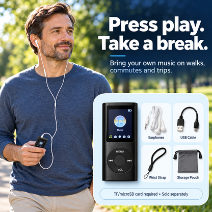 🔥 LAST DAY 49% OFF 🔥 -🎵 Pocket MP3 Player – Offline Music, Bluetooth Audio & LCD Screen