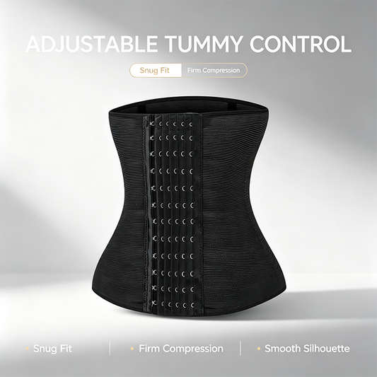 Women's Solid Color Hook & Eye Closure Waist Trainer, Adjustable Tummy Control Shaper ✨