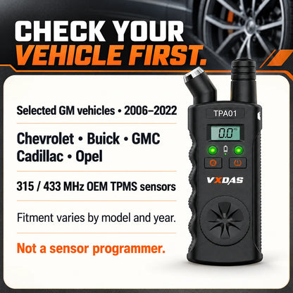 🛞 2-in-1 TPMS Relearn Tool & Digital Tire Pressure Gauge for GM