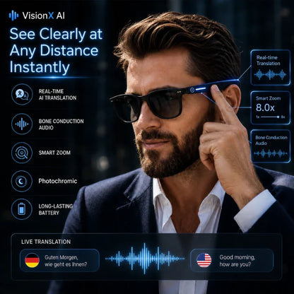 AI Interpretation Smart Glasses, with 33 Languages, Chat GPT,Audio Glasses for Men And Women