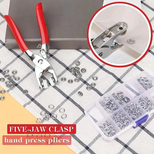 100pcs Invisible Colored Metal Buckle & 1 Count Manual Pressure Pliers