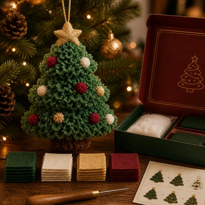 ⏳ Last Day 49% OFF – 🎄Beginner-Friendly 3D Fabric Poke Christmas Ornament DIY Kit Collection | Complete Kit with Pre-Cut Fabrics, Stuffed Felt Base, Poking Tool & Step-by-Step Guide Included 💕