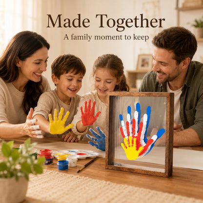 Wooden Transparent Handprint Frame Set, DIY Family Memorial Gift Kit