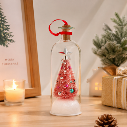 🎄 Recordable Christmas Tree In Bottle Ornament | Voice Message Keepsake Giftcordable Message in a Bottle