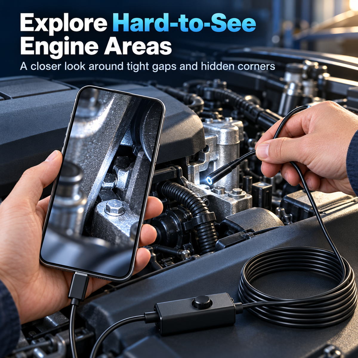 🔧 HD Inspection Camera – See Inside Tight Spaces 🔍
