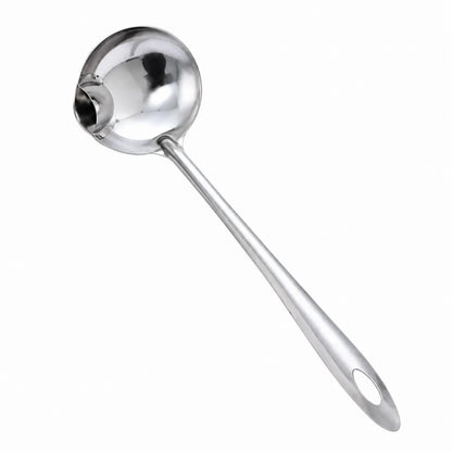 Stainless Steel Oil Separator Ladle - Mirror Polished, Ergonomic Handle Kitchen Gadget 🥣