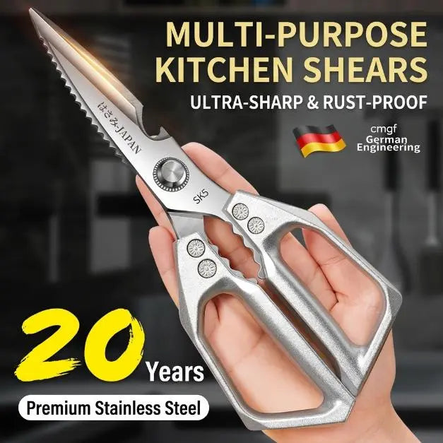 ✂️ Premium Japanese Steel Kitchen Shears 🧑‍🍳 Multi‑Purpose Heavy‑Duty Scissors For Meat, Fish & Fresh Herbs