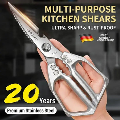 ✂️ Premium Japanese Steel Kitchen Shears 🧑‍🍳 Multi‑Purpose Heavy‑Duty Scissors For Meat, Fish & Fresh Herbs