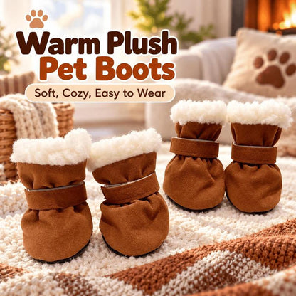 🐾Soft Velvet Puppy Booties, Warm Non-Slip Paw Covers for Small Dogs