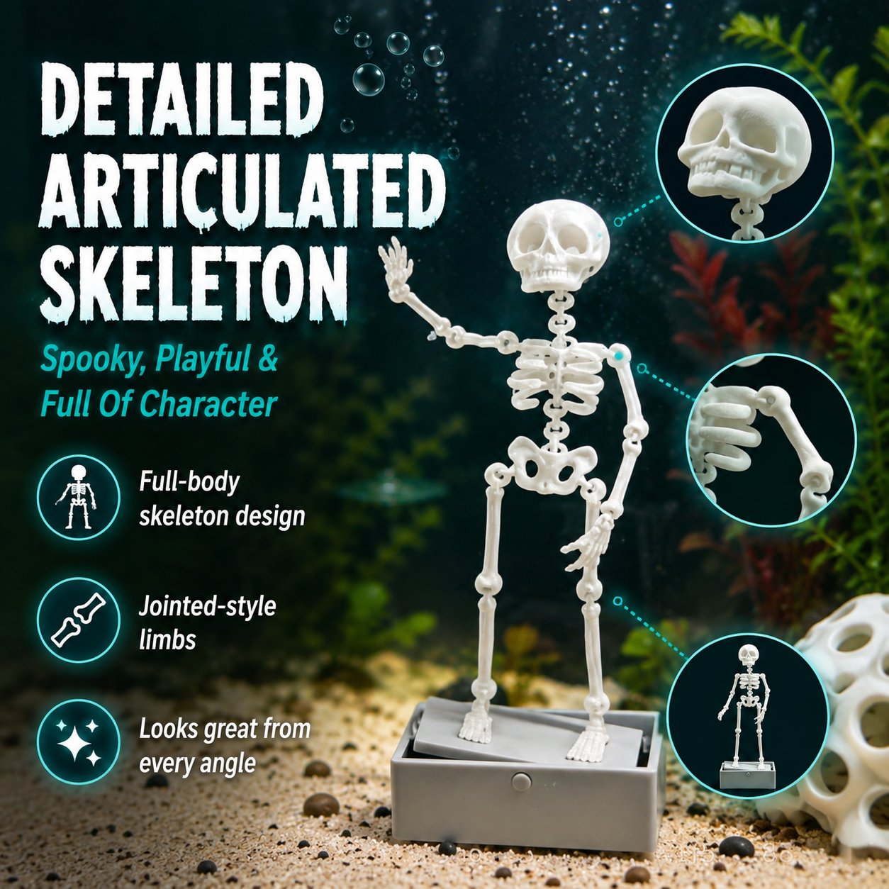 Air-Driven Dancing Skeleton Aquarium Ornament