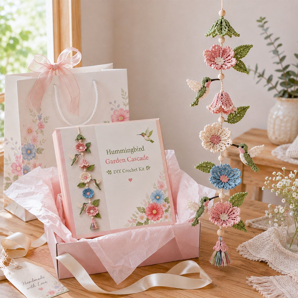 Hummingbird Garden Cascade DIY Crochet Kit