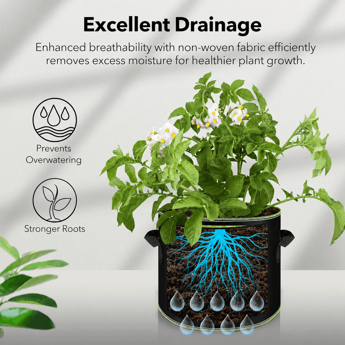🌿 🥔Heavy Duty 5&10 Gallon Grow Bags 🥕🍅– Fabric Pots with Handles for Garden Plants