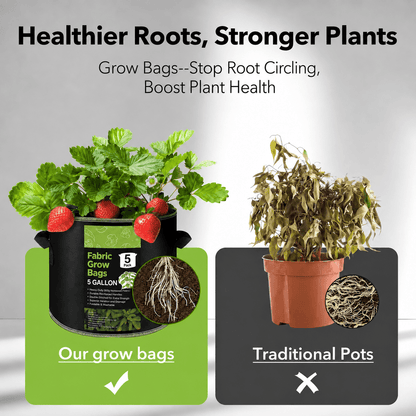 🌿 🥔Heavy Duty 5&10 Gallon Grow Bags 🥕🍅– Fabric Pots with Handles for Garden Plants