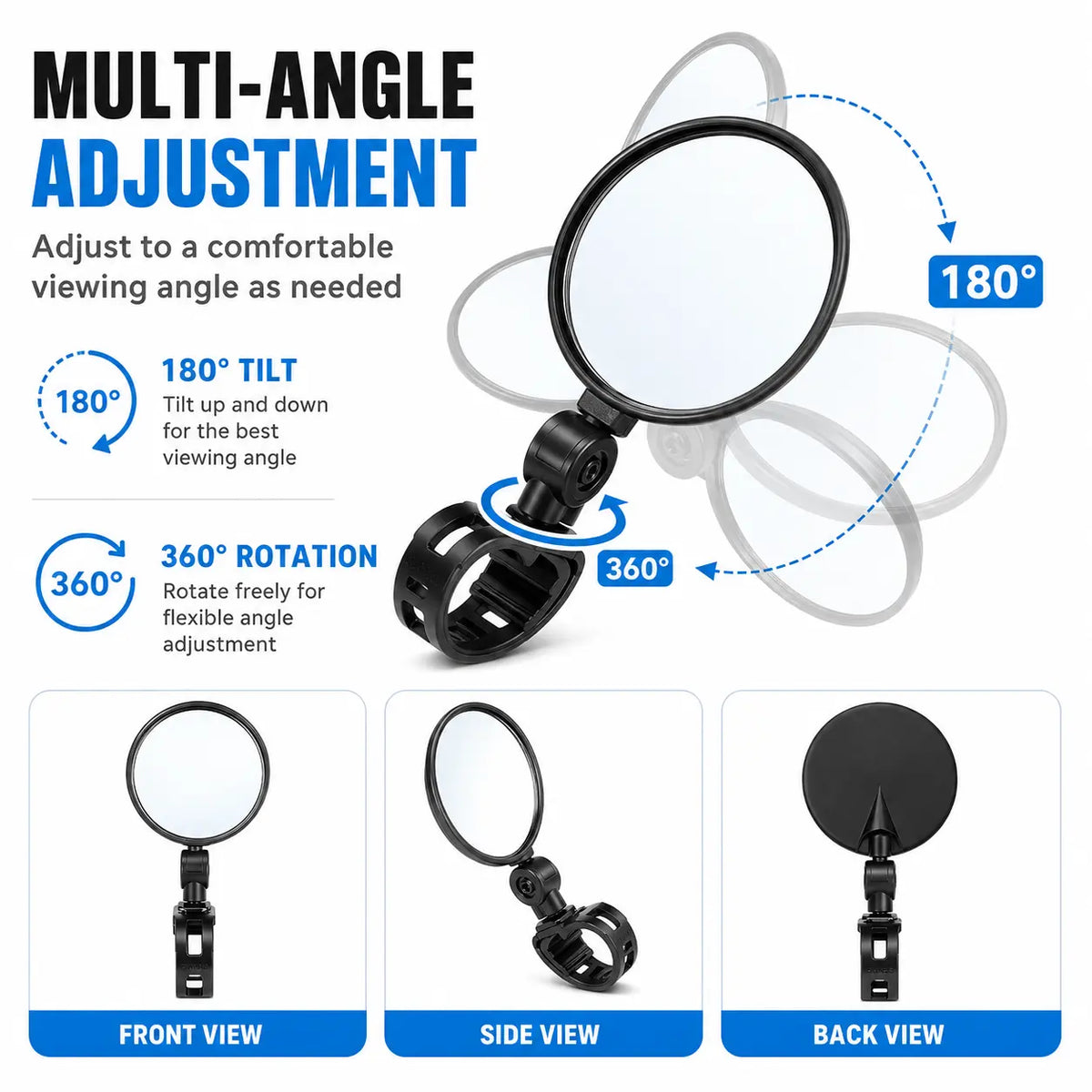 2 Counts, Bicycle Handlebar Convex Rearview Mirror🚲