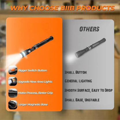 Extendable Magnetic Pickup Tool with LED Flashlight – Telescoping Gadget Gift for Men