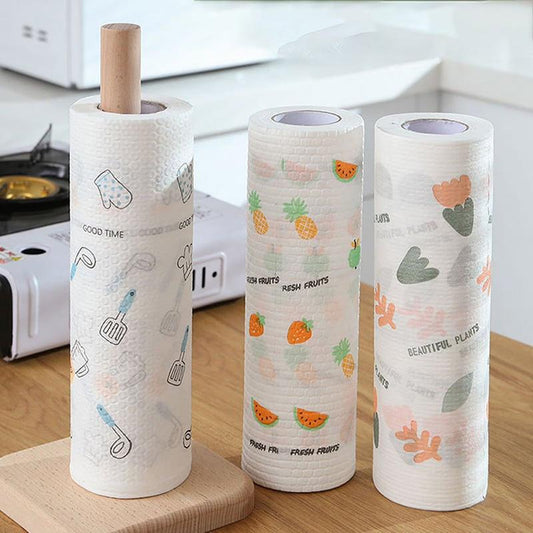 🧻50Pcs Reusable Kitchen Cleaning Towel Rolls