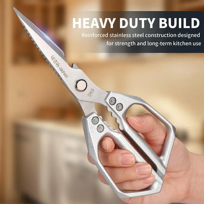 ✂️ Premium Japanese Steel Kitchen Shears 🧑‍🍳 Multi‑Purpose Heavy‑Duty Scissors For Meat, Fish & Fresh Herbs