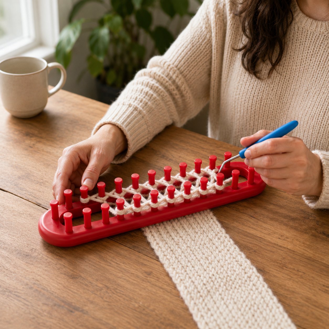 Beginner Long Knitting Loom & Hook Set