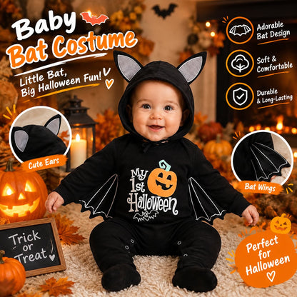 🎃🦇 Baby’s First Halloween Bat Romper – An Adorable Outfit for Little Spooky Memories