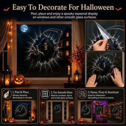 🎃 2026 Halloween Window Decals – 3D Crack Glass Spooky Decorations for a Haunted Halloween Scene