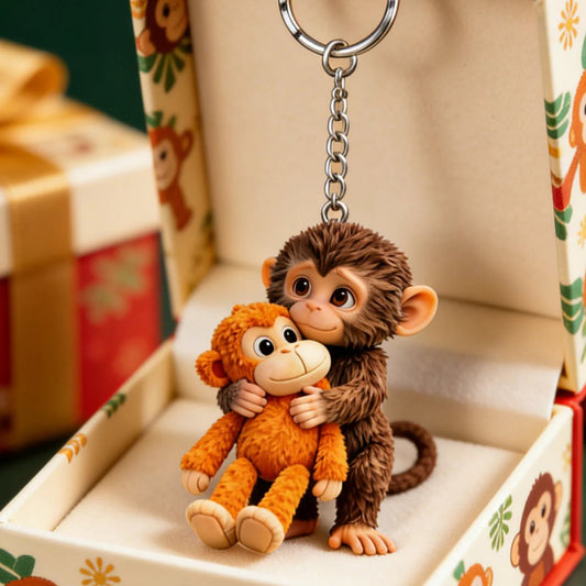 🐵💕Team Punch - Monkey Lover Keychain With Charms