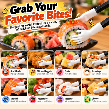 😂 Funny Tiny Hands Sushi Chopsticks – Hilarious Mini Hand Food Grabber for Sushi Lovers & Party Gifts