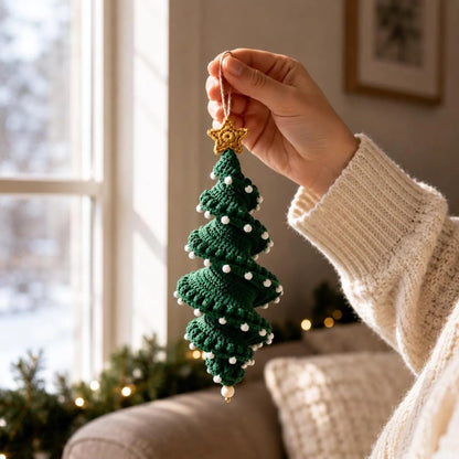 ☃️ Crochet Snowman Spiral Ornament DIY Kit | Complete Beginner-Friendly Set with Soft Yarn, Crochet Hook, Festive Beads, Snowflakes & Step-by-Step Guide 🧶🎄✨