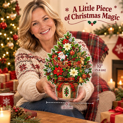 🌲 Pop-Up 3D Christmas Tree Card ✨ Turns Into Freestanding Festive Table Decor