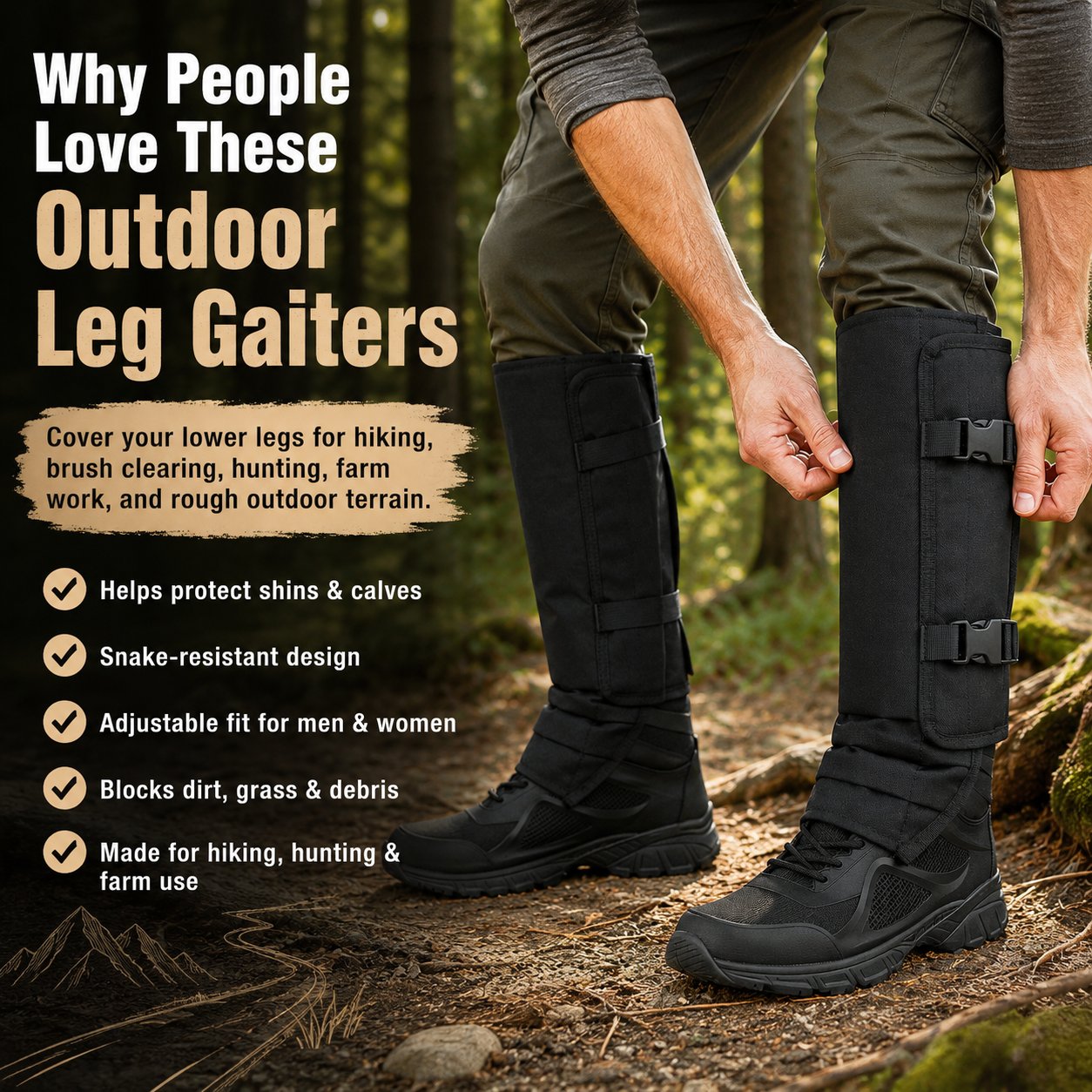 🌿 Snake-Resistant Outdoor Leg Gaiters