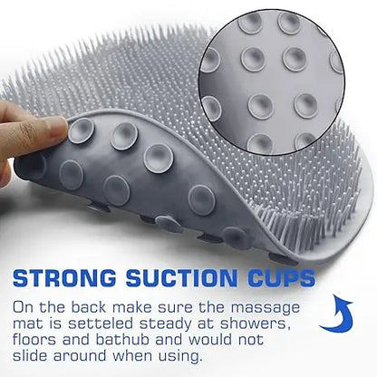 Silicone Shower Foot Scrubber Mat,Back & Feet Cleaning Pad