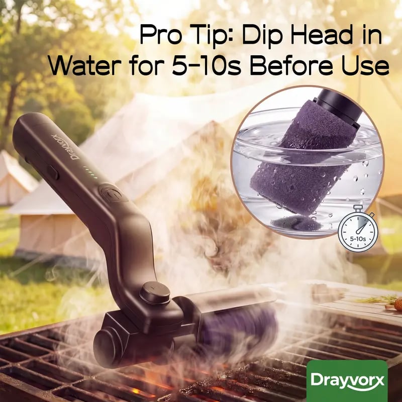 🔥2-in-1 Cordless Electric Grill Brush – High-Torque 3-Speed Motor, 7-Level Adjustable Angle, Steel Wire & Scouring Pad Heads, CSA-Certified for Grills & Pans.