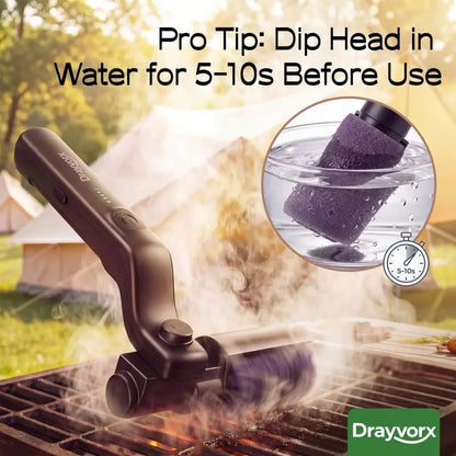 🔥2-in-1 Cordless Electric Grill Brush – High-Torque 3-Speed Motor, 7-Level Adjustable Angle, Steel Wire & Scouring Pad Heads, CSA-Certified for Grills & Pans.