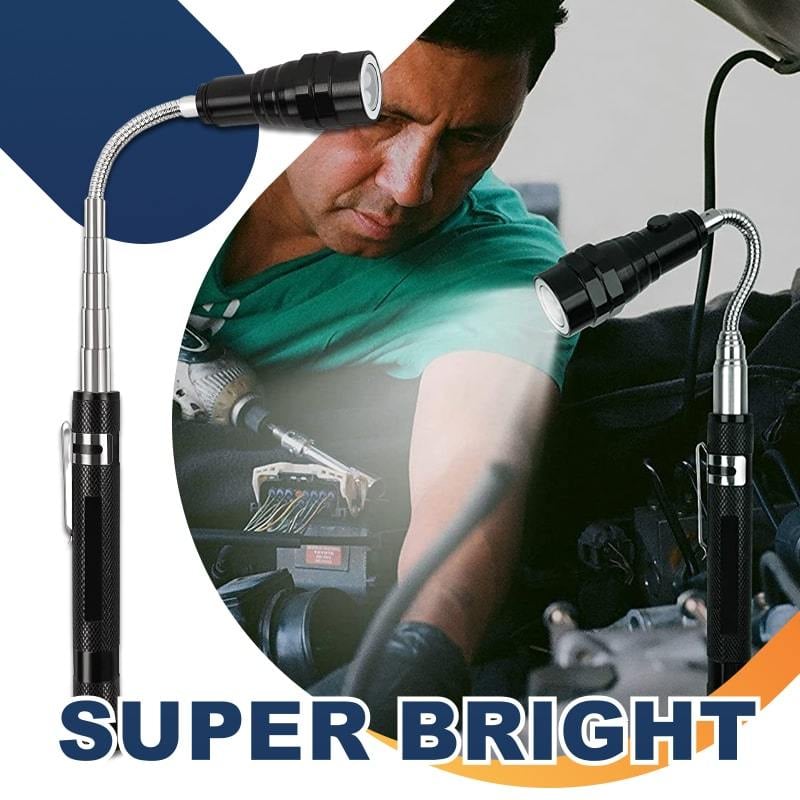 📢📢49% OFF !! ⏰🔦Multifunctional Magnetic Telescopic Flashlight – Extendable, 360° Gooseneck, Super Bright 🛠️