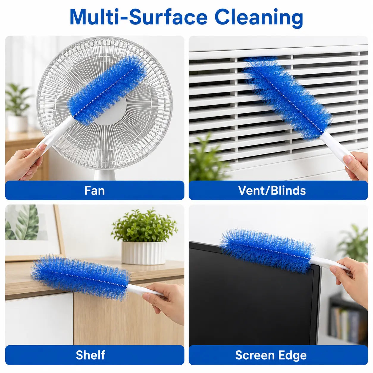 2 Counts Bendable Microfiber Head,Reusable Dust Remover💨