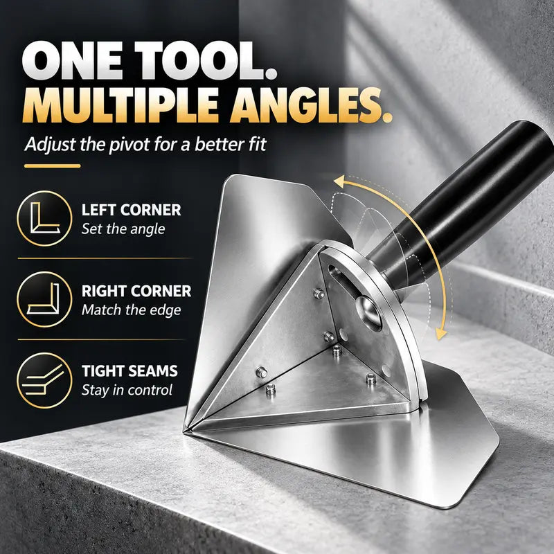 🏠 Corner Finishing Trowel – Stainless Steel Plaster & Putty Tool for Interior Wall Corners